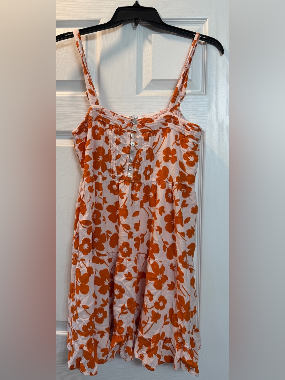 Brighton Orange and White Floral Button Sundress